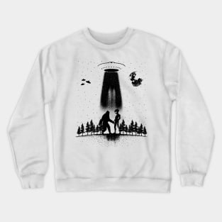 Alien And Bigfoot Ufo Crewneck Sweatshirt